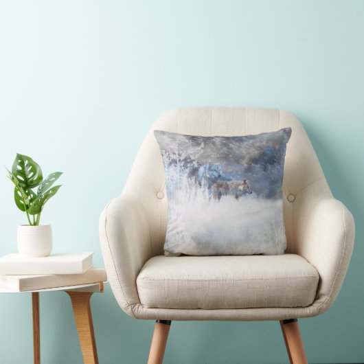 オオカミの冬の領土 クッション (椅子)