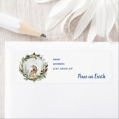 オオカミの冬の風景「雪の球体」/地球の平和 ラベル (インサイチュ)