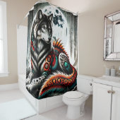 オオカミの動物 シャワーカーテン (インサイチュ)