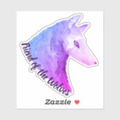 オオカミの友人パープルウォーターカラーオオカミ シール (シート)