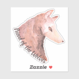 オオカミの友人レッドウォーター色オオカミ シール