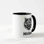 オオカミの名入れコーヒーカップ マグカップ (正面右)
