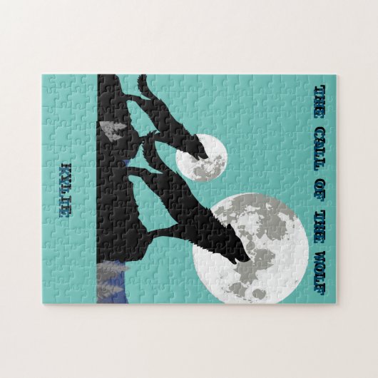 「オオカミの呼びパーソナライズされた声」 ジグソーパズル (横)