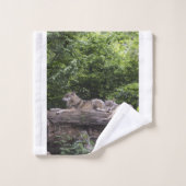 オオカミの喚き声の野生の生命動物の木の運命の運命 バスタオルセット (ウォッシュタオル)