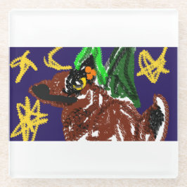 オオカミの夜の喜びおもしろい ガラスコースター