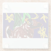 オオカミの夜の喜びおもしろい ガラスコースター (裏面)