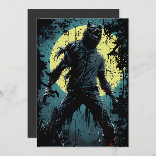 オオカミの夜襲 招待状 (正面/裏面)