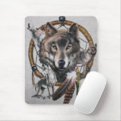 オオカミの夢のキャッチャー マウスパッド (マウス)