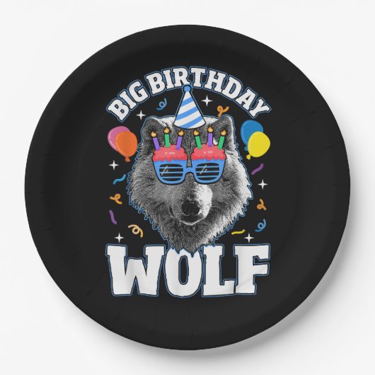 オオカミの大きな誕生日 オオカミのために ペーパープレート (正面)