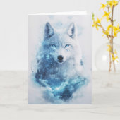 オオカミの天威厳のある視 カード (黄色い花)