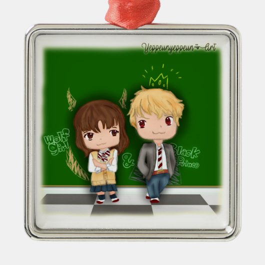 オオカミの女の子及び黒い王子の~エリカX Kyouya メタルオーナメント (正面)