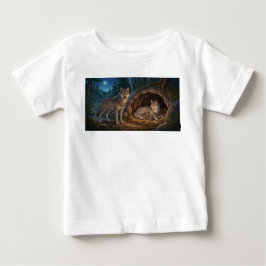 オオカミの家族 ベビーTシャツ
