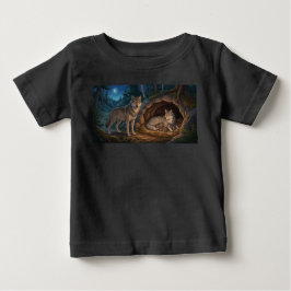 オオカミの家族 ベビーTシャツ