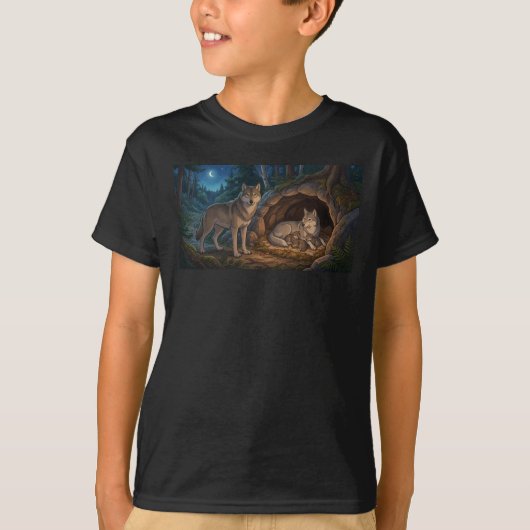 オオカミの家族 Tシャツ (正面)