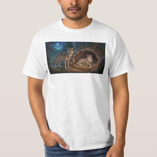 オオカミの家族 Tシャツ (正面)