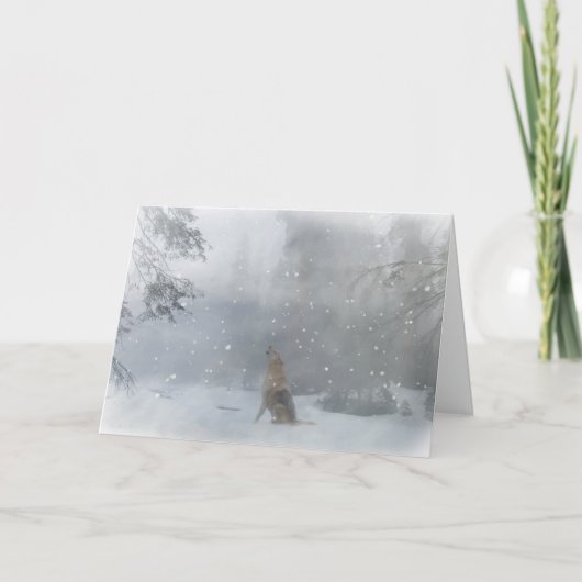 オオカミの幸せな休日のクリスマスカード シーズンカード (正面)