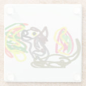 オオカミの幸せな秋 ガラスコースター (裏面)