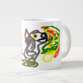 オオカミの幸せな秋 ジャンボコーヒーマグカップ (正面右)