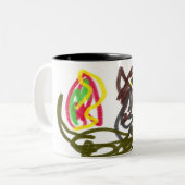 オオカミの幸せな秋 ツートーンマグカップ (正面左)