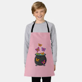 オオカミの幻想的な蝶 エプロン (着用した状態)