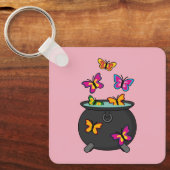 オオカミの幻想的な蝶 キーホルダー (正面)