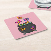 オオカミの幻想的な蝶 スクエアペーパーコースター (アングル)