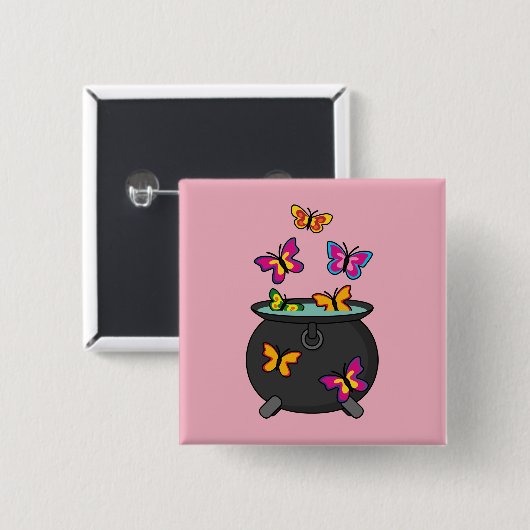 オオカミの幻想的な蝶 缶バッジ (正面&裏面)