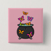 オオカミの幻想的な蝶 缶バッジ (正面)