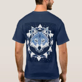 オオカミの幾何学イラスト Tシャツ (裏面)