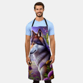 オオカミの影 エプロン (着用した状態)