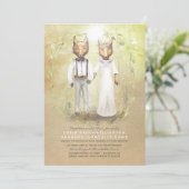 オオカミの愛が溢れる里山のウェディング招待状 招待状 (スタンド正面)