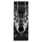 オオカミの感動的なデザインのポートレート ワインギフトバッグ (正面)