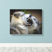 オオカミの戦い キャンバスプリント (インサイチュ (ウッドフロア))