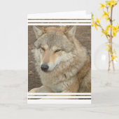 オオカミの挨拶状 カード (黄色い花)