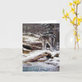 オオカミの挨拶状 カード (黄色い花)