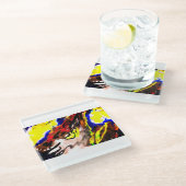 オオカミの星黄 ガラスコースター (アングル)