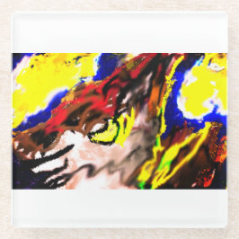 オオカミの星黄 ガラスコースター