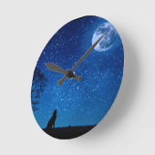 オオカミの月の星 ラウンド壁時計 (傾斜)
