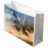 オオカミの月の霧の自然の景色 ラージペーパーバッグ (正面アングル)