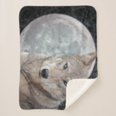 オオカミの月のSherpa毛布 シェルパブランケット (正面)