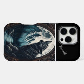 オオカミの月光の吠え声 iPhoneケース (裏面横)
