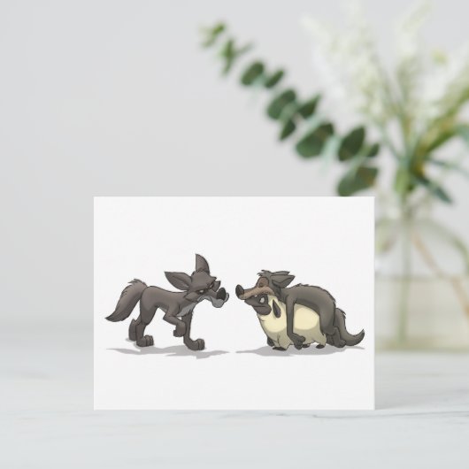 「オオカミの服を着た羊」はがき ポストカード (スタンド正面)