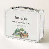 オオカミの森の動物の家族休暇 メタルランチボックス (裏面)