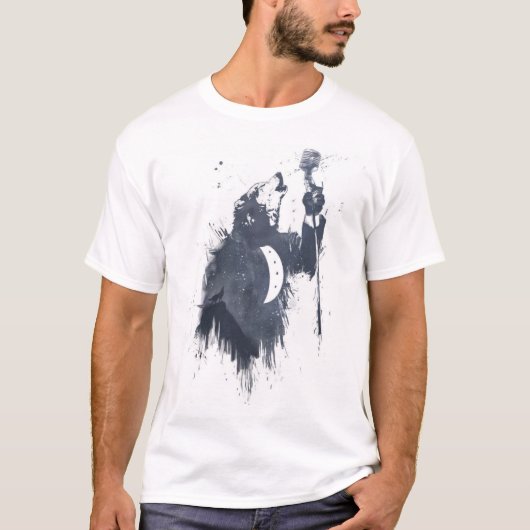 オオカミの歌(青い) Tシャツ (正面)
