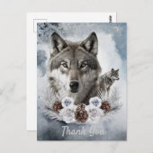 オオカミの水彩冬 ポストカード (正面/裏面)