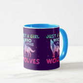 オオカミの水彩大好きな女の子 マグカップ (正面右)