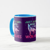 オオカミの水彩大好きな女の子 マグカップ (正面左)