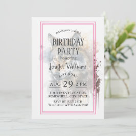 オオカミの水彩画 招待状