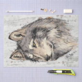 オオカミの水彩 薄葉紙 (クラフト)