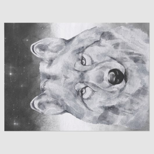 オオカミの水彩 薄葉紙 (正面)